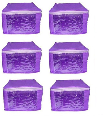 

Addyz Plain Pack of 6 Pieces Ladies Large Non - Woven saree Cover Salwar Suit Kamiz Cover Up to 10 - 12 Saree or Salwar in Each Saree. Storage Bag(Purple)
