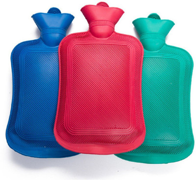 

CRETO best quality rubber hot water bag pack of 3 non electric for all kind of pain(joint pain, muscle pain) rubber hot water bag 1 L Hot Water Bag(Multicolor)