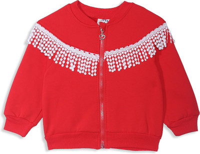 

Camey Full Sleeve Printed Baby Girls Jacket, Red