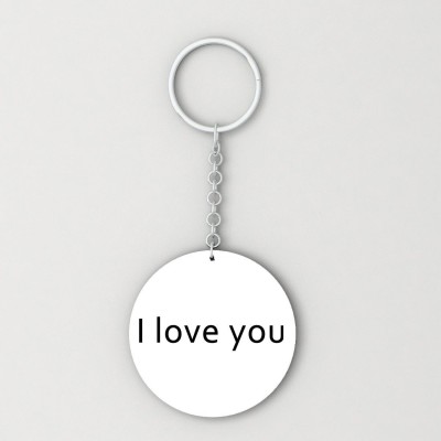 GiftsOnn I LOVE U Round Shape Personalized Gifts69 Key Chain