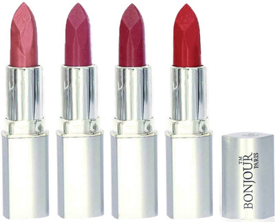 

Bonjour Paris Slick & Shine Lipstick(Wine-Light Pink-Dark Mauve-Cherry, 16.8 g)
