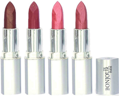 

Bonjour Paris Slick & Shine Lipstick(Coffee-Light Mauve-Star Pink-Wine, 16.8 g)