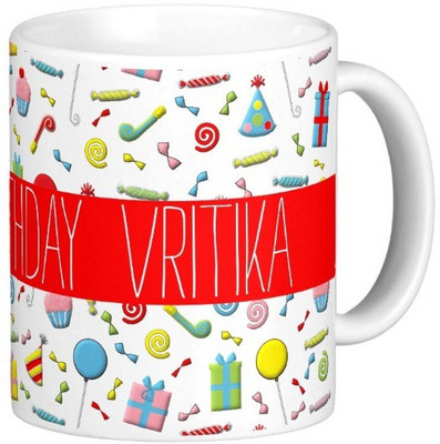 

Exoctic Silver Happy Birthday VRITIKA Ceramic Mug(300 ml), Multicolor