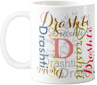

Exoctic Silver Drashti Ceramic Mug(330 ml), Multicolor