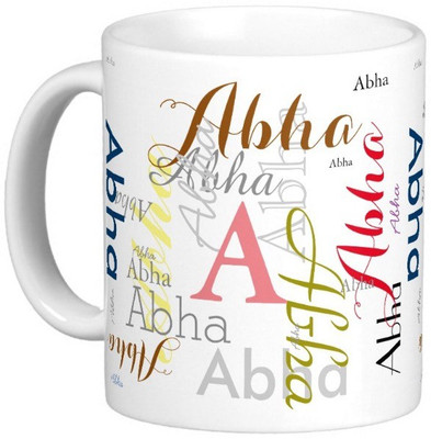 

Exoctic Silver ABHA Ceramic Mug(330 ml), Multicolor