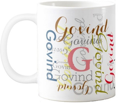 

Exoctic Silver GOVINDA Ceramic Mug(330 ml), Multicolor