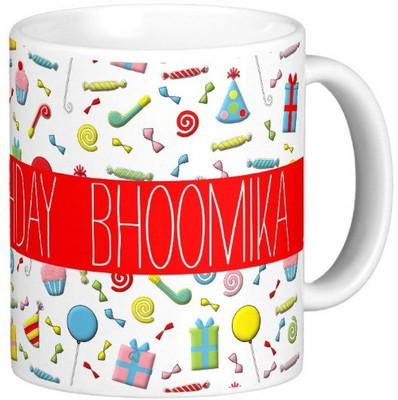 

Exoctic Silver Happy Birthday BHOOMIKA Ceramic Mug(300 ml), Multicolor