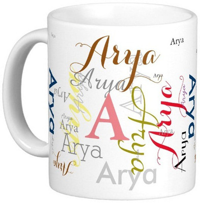 

Exoctic Silver ARYA Ceramic Mug(330 ml), Multicolor