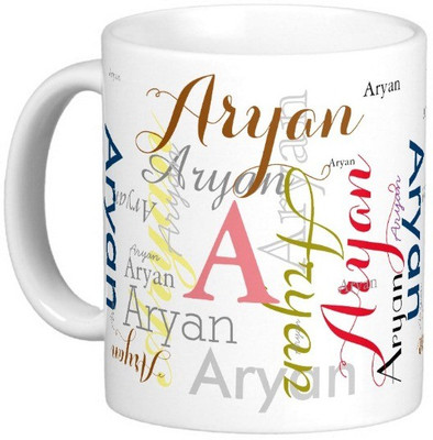

Exoctic Silver ARYAN Ceramic Mug(330 ml), Multicolor