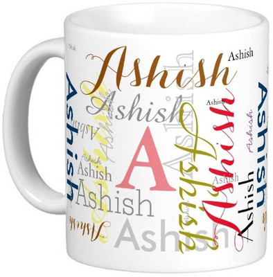 

Exoctic Silver ASHISH Ceramic Mug(330 ml), Multicolor