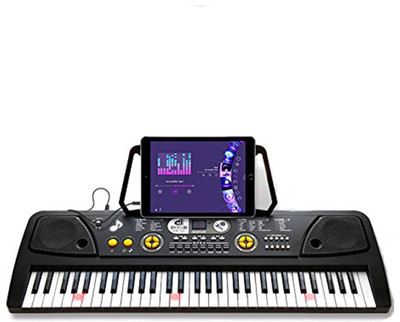 

Baybee LittleRocker Premium Portable Piano /Fun Music Keyboard with LED Display, 61keys/ Microphone/ AUX/ USB/ External Battery Box/ Music Rest(Gold, Silver)