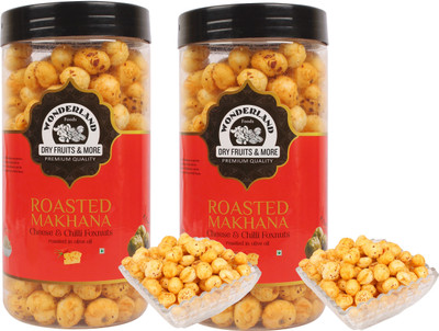 

Wonderland Makhana Cheese & Chilli Foxnuts (Pack of 2-100g Each) Assorted Nuts(200 g, Mason Jar)