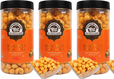

Wonderland Makhana Peri Peri Foxnuts (Pack of 3-100g Each) Assorted Nuts(300 g, Mason Jar)