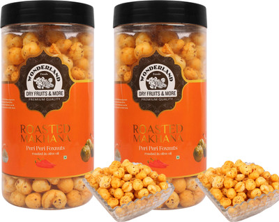 

Wonderland Makhana Peri Peri Foxnuts (Pack of 2-100g Each) Assorted Nuts(200 g, Mason Jar)
