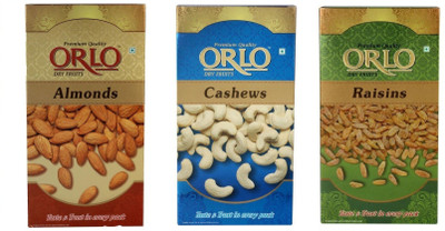 Orlo CASHEW, ALMONDS & RAISINS 200g each Assorted Nuts (600 g, Box) Assorted Nuts(600 g, Box)