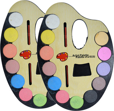 

Saamarth Impex Wood 12 Paint Wells Palettes(Set of 2, Multicolor)