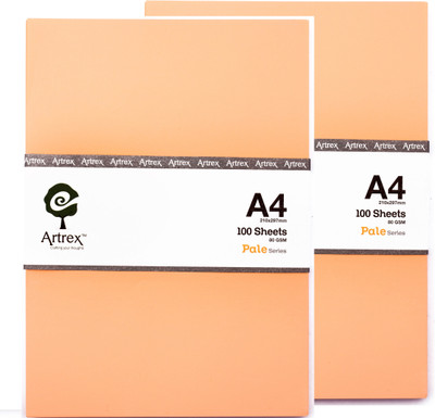 

ARTREX PALE A4 (P2) UNRULED A4 Coloured Paper(Set of 2, Peach)