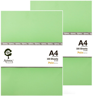 

ARTREX PALE A4 (P2) UNRULED A4 Coloured Paper(Set of 2, Green)