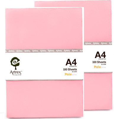 

ARTREX PALE A4 (P2) UNRULED A4 Coloured Paper(Set of 2, Pink)