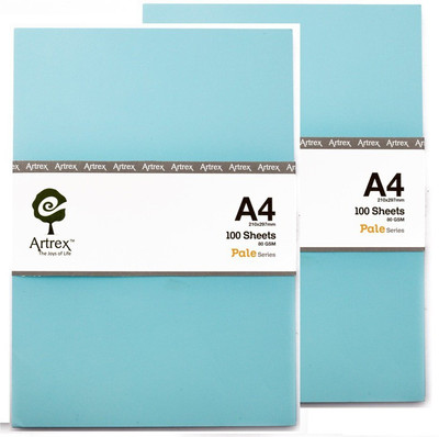 ARTREX PALE A4 (P2) UNRULED A4 Coloured Paper(Set of 2, Blue)