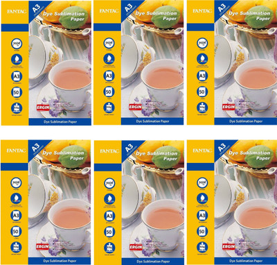 

fantac Matte Coated Dye Sublimation Paper Plain A3 Sublimation Mug Printing Paper(Set of 6, White)