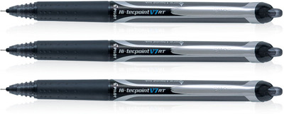 PILOT Hi-Tecpoint V7 RT Roller Ball Pen(Pack of 3, Ink Color - Black)