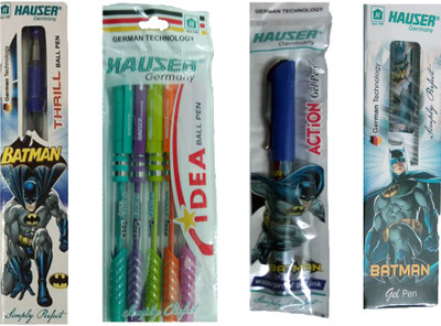 

HAUSER GERMANY BATMAN GEL PEN + BATMAN THRILL BALL PEN + ACTION GEL PEN + IDEA BALL PEN Stationery Set