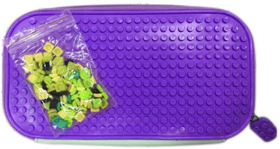 

Shopkooky Fun to Play Lego Attractive Jigsaw Puzzle Featured Pen Bag For Kids Assorted Colors Best for Kids/ Return gift/ Birthday gift Art Canvas Pencil Box(Set of 1, Purple)