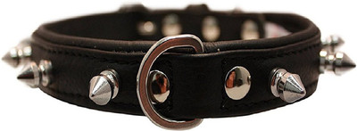 

Pets empire Spiked Studded Leather Dog Everyday Collar| Black Leather Collar | Pet Black Leather Collar|(Medium) Plain Dog Collar Charm(Black, Round)