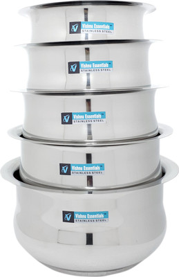 

Vishnu Essentials Meera Steel Tope without Lid Pot 1 L(Stainless Steel, Induction Bottom), Silver