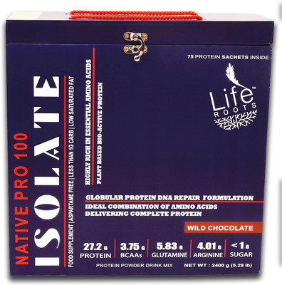 

LIFE ROOTS LifeRoots Native ISOLATE PRO 100 Sport Plant-based nutrition- Protein Powder (75 Sachet ) WILD CHOCOLATE 2400 g (5.29 lb) Plant-Based Protein(2400 g, WILD CHOCOLATE)