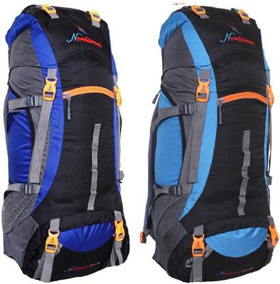 

NORDSTROM 0109 Climate Proof Mountain/trekking/Campaign/Backpack 75 Ltrs Royal & Sky Blue with Padded Laptop Sleeve & Rain Cover set of 2 Rucksack - 75 L(Multicolor)