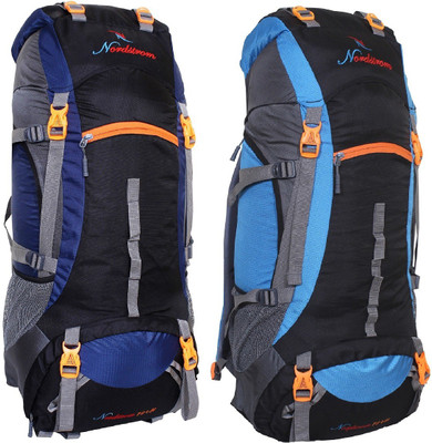 

NORDSTROM 0109 Climate Proof Mountain/trekking/Campaign/Backpack 75 Ltrs Navy & Sky Blue with Padded Laptop Sleeve & Rain Cover set of 2 Rucksack - 75 L(Multicolor)