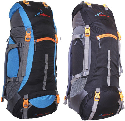 

NORDSTROM 0109 Climate Proof Mountain/trekking/Campaign/Backpack 75 Ltrs Sky Blue & Black with Padded Laptop Sleeve & Rain Cover set of 2 Rucksack - 75 L(Multicolor)