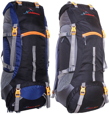 

NORDSTROM 0109 Climate Proof Mountain/trekking/Campaign/Backpack 75 Ltrs Navy Blue & Black with Padded Laptop Sleeve & Rain Cover set of 2 Rucksack - 75 L(Multicolor)