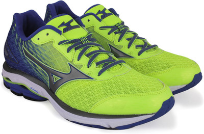 

Mizuno WAVE RIDER 19 2E Running Shoes For Men(Green, Blue, Yellow
