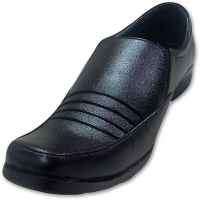 

GB Men's Formal Black Shoes Slip On For Men(Black