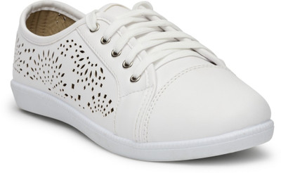 Flat n Heels Sneakers For Women(White