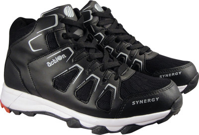 

Action Synergy Men's TRH0025 Black/Silver Phylon Sole Sports Running Shoes For Men(Black