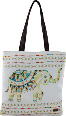 

YOLO Women Casual White Polyester Tote