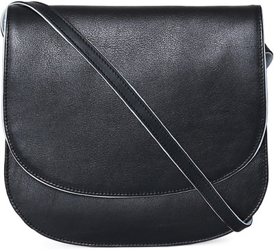 

Viari Women Casual Black Genuine Leather Sling Bag