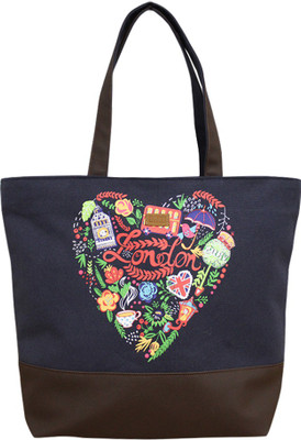 

YOLO Women Casual Blue Canvas Tote