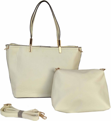 

ALIVE Women Casual White Leatherette Shoulder Bag