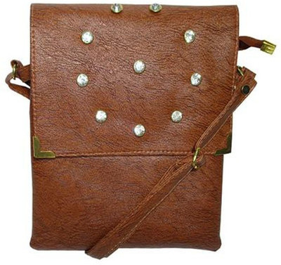 

Trendy Girls Casual Brown PU Sling Bag