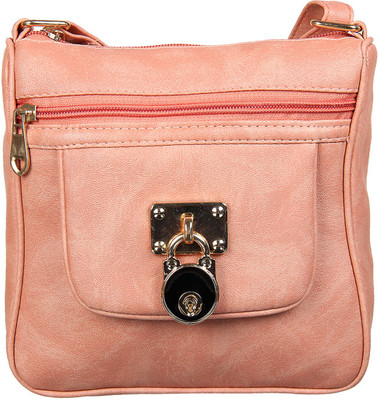 

Adine Women Casual Pink Rexine Sling Bag