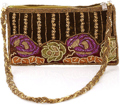 

Ahankara Women Evening/Party Green Velvet Sling Bag