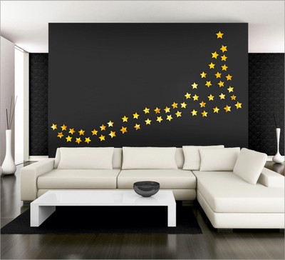 

Wall1ders  3D Acrylic Sticker Sticker(Pack of 70, Gold