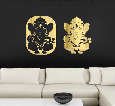 

Wall1ders  3D Acrylic Sticker(Pack of 2, Gold
