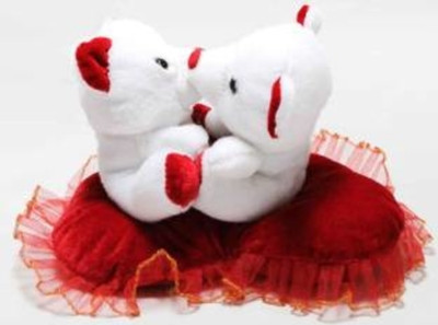 

Indigo Creatives Valentine Teddy Bear Pair Bed Side Cushion - 15 cm(Multicolor)