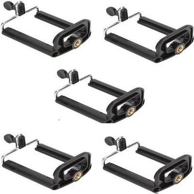 

techdeal SET OF 5PC Clip Bracket Stand Holder Adapter Mount For Cell Phone Camera Monopod Tripod Kit (Black, Supports Up to 500 g) Tripod Kit(Black, Supports Up to .500 g)